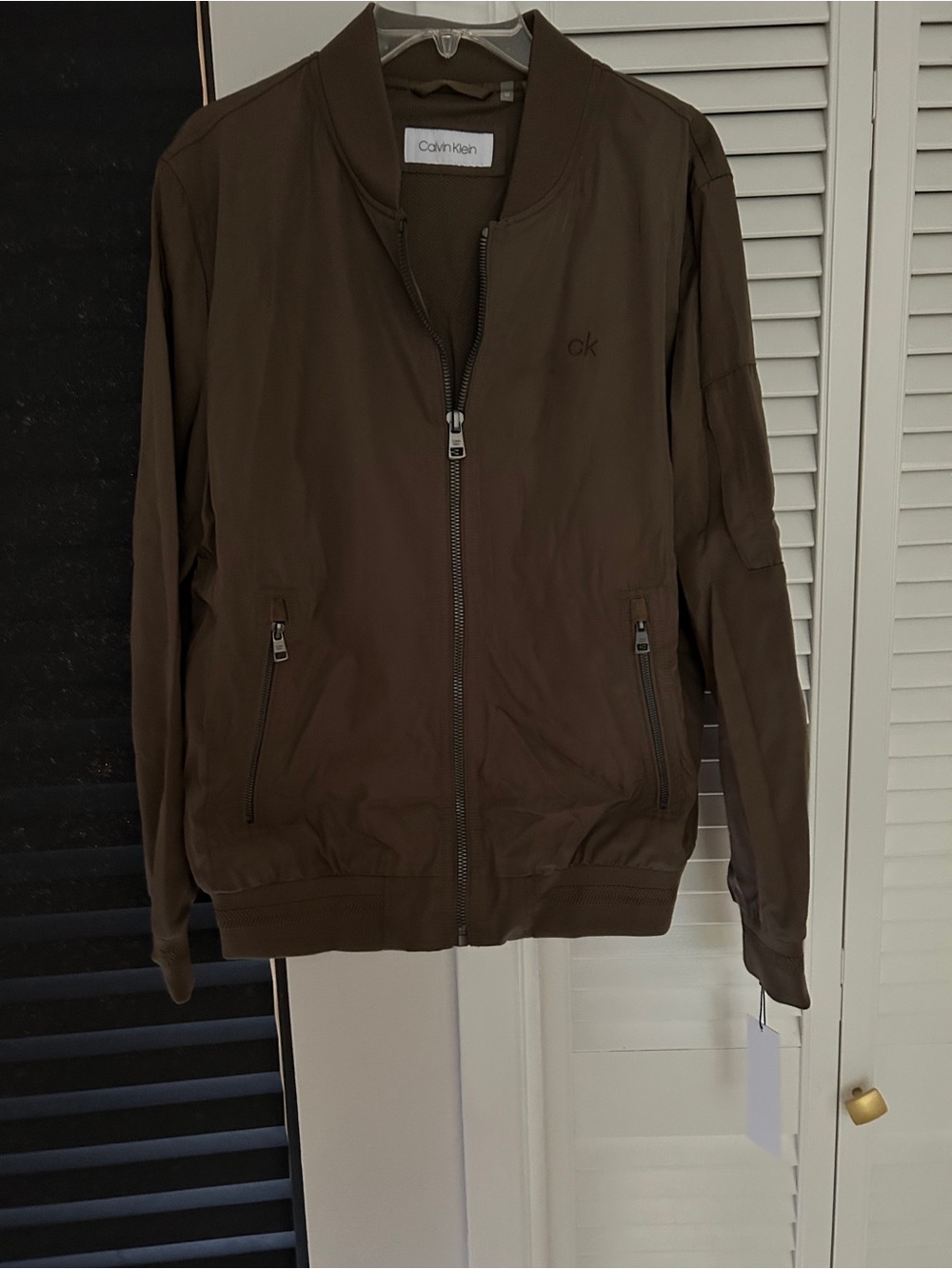 Calvin Klein Olive-Brown Bomber Jacket